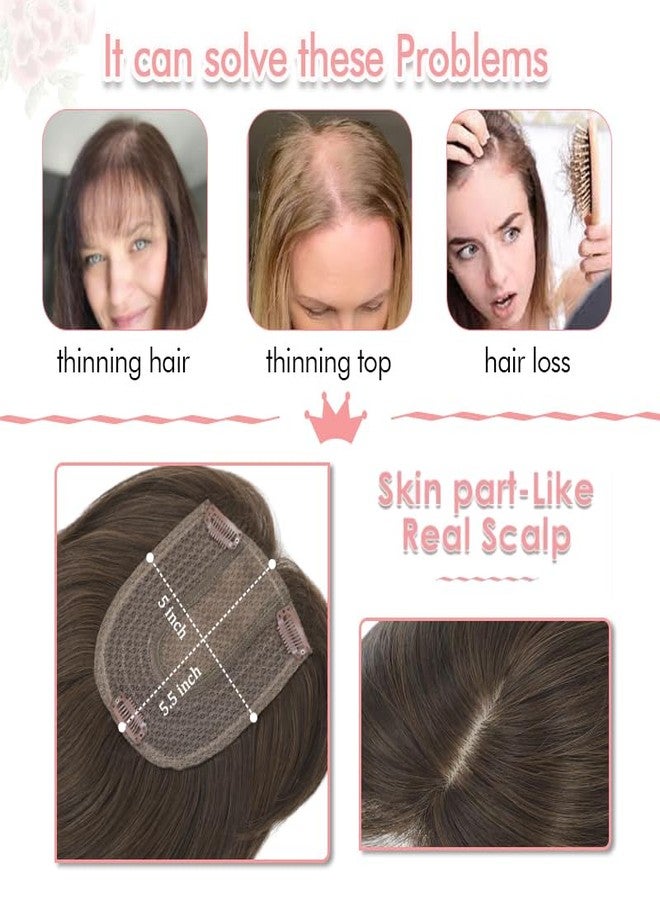 gulagula Hair Toppers for Women 18 inch Hair Topper Wiglets Synthetic Hairpieces for Women with Thinning hair 5.5x5 Inch Base - Image 2